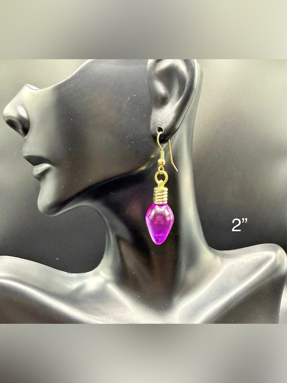 Purple & Gold Acrylic Drop Earrings